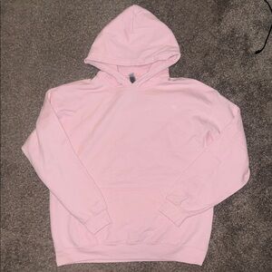 Light Pink Hoodie with palm trees on back